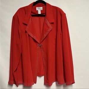 Elegant Red Women's Jacket & top 30W with bling